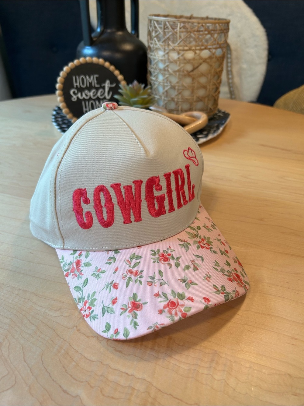 Cowgirl floral lid snap back hat